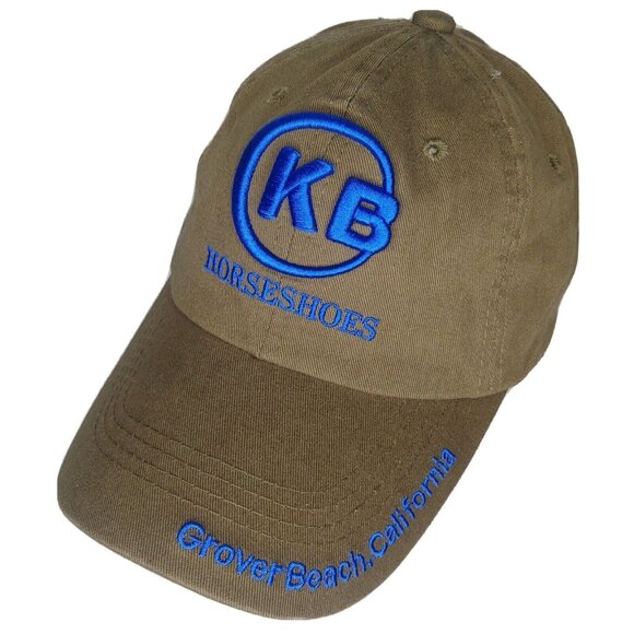 KB Horseshoes Cap Hat Grover Beach California Olive Embroidered Farrier Horse - Picture 2 of 7